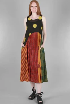 Sale Evie Lou Stripes & Dots Crinkle Tank Dress, Rust Mix
