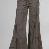 Discount Evie Lou Terraced Wide Pant, Olive