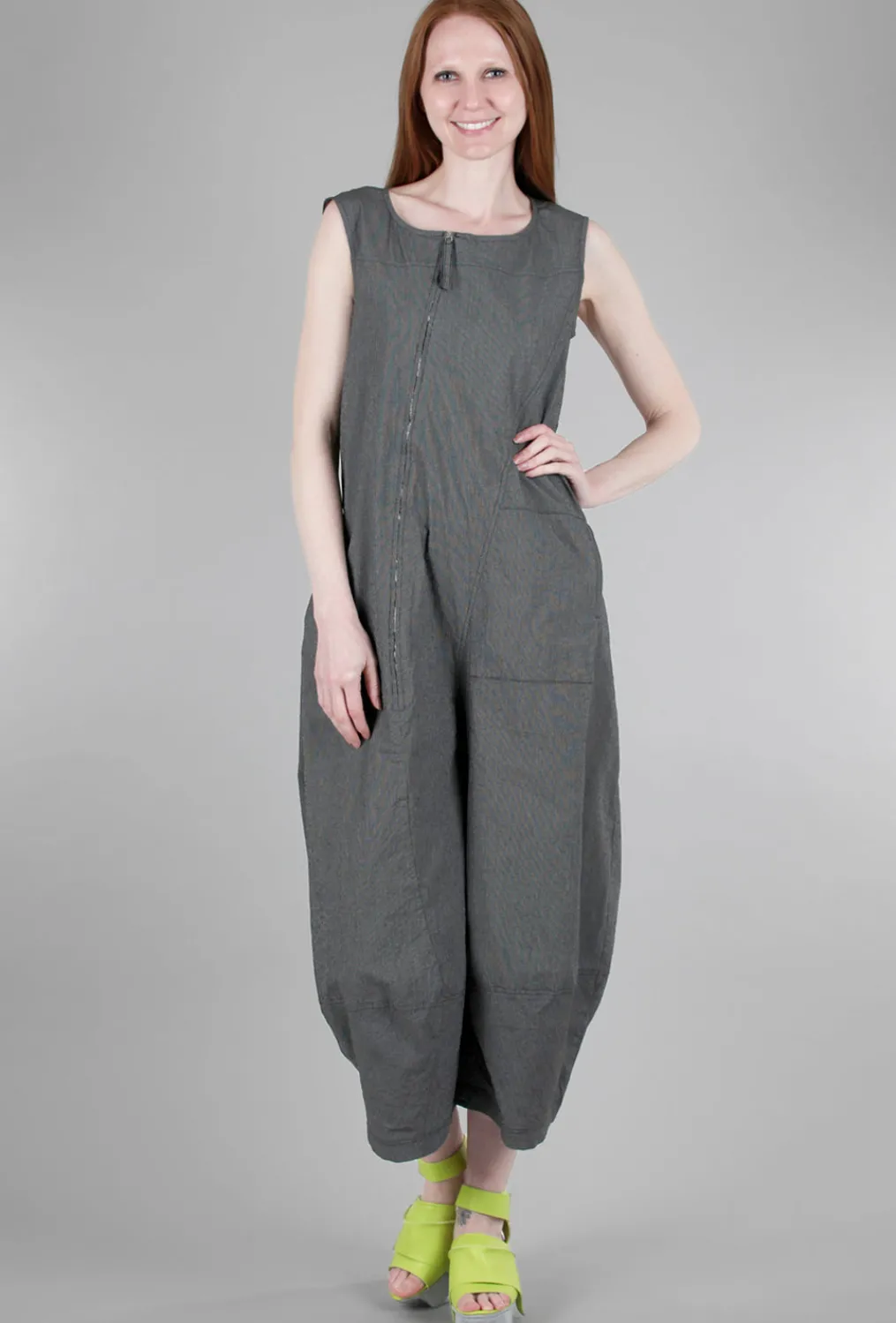 Clearance Evie Lou Texture Cotton Overalls, Black Check