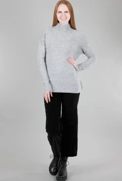 Cheap Evie Lou Textured Slouchy Funnel Sweater, Sterling Gray