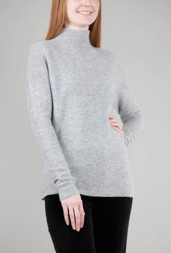 Cheap Evie Lou Textured Slouchy Funnel Sweater, Sterling Gray