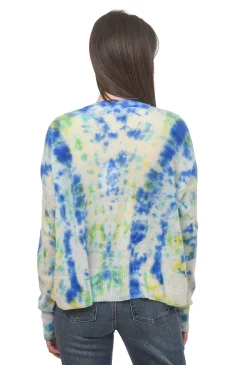 Discount Evie Lou Tie-Dye Cashmere Cardie, Indigo Multi