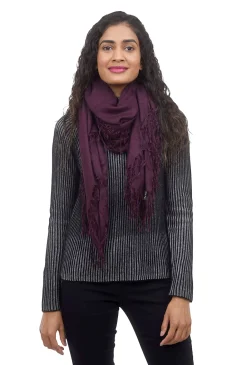 Discount Evie Lou Tissue Solid Scarf, Fig