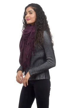 Discount Evie Lou Tissue Solid Scarf, Fig