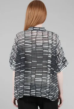 New Evie Lou Tonal Cells Top, Charcoal