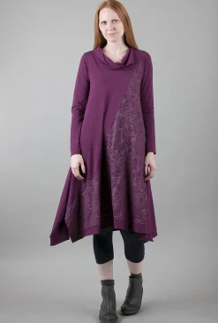 Store Evie Lou Tonal Print Dress, Aubergine