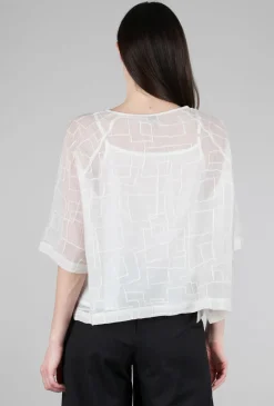 Discount Evie Lou Tonal Stitch Blouse, Ecru