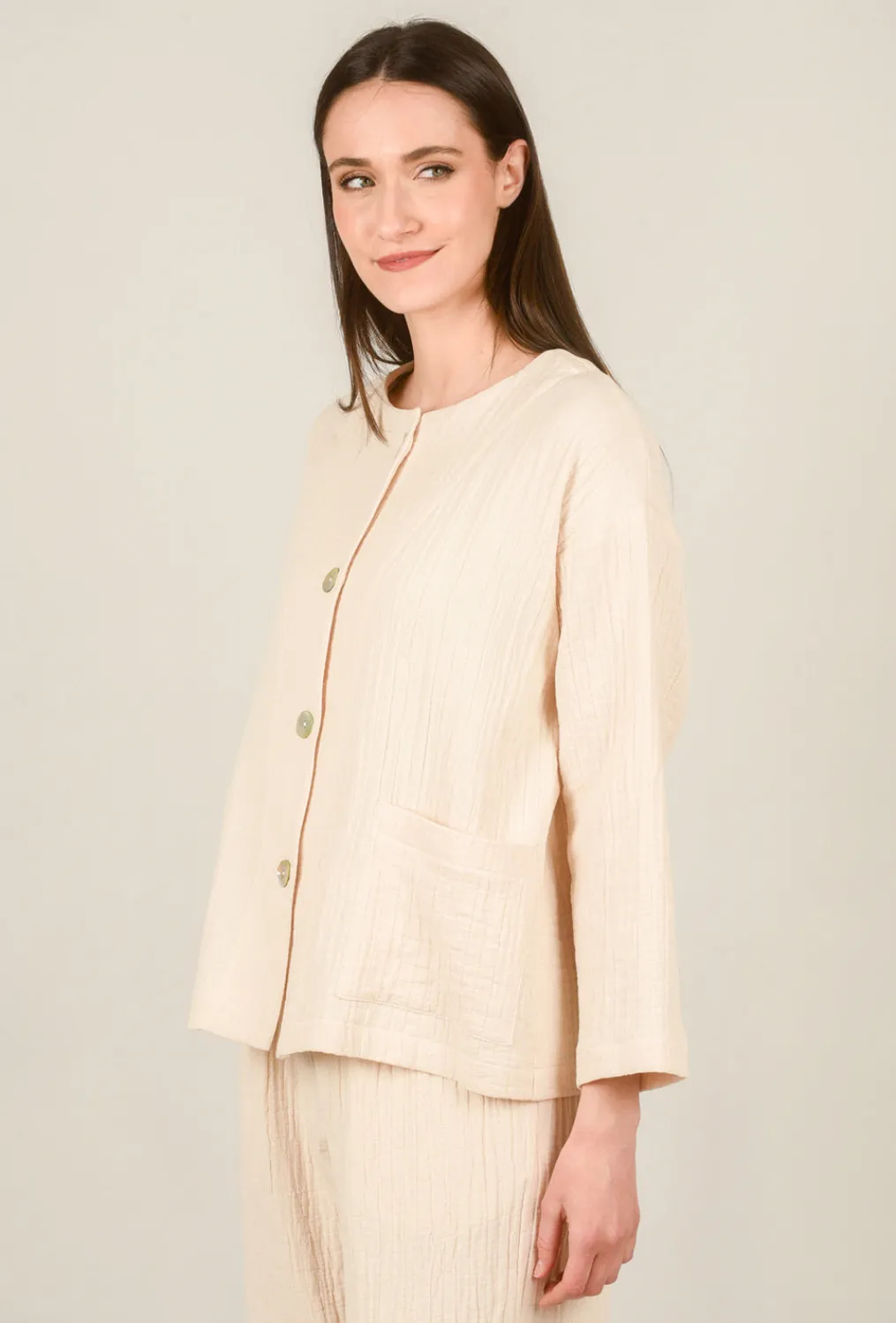 Discount Evie Lou Tonal Texture Jacket, Blush