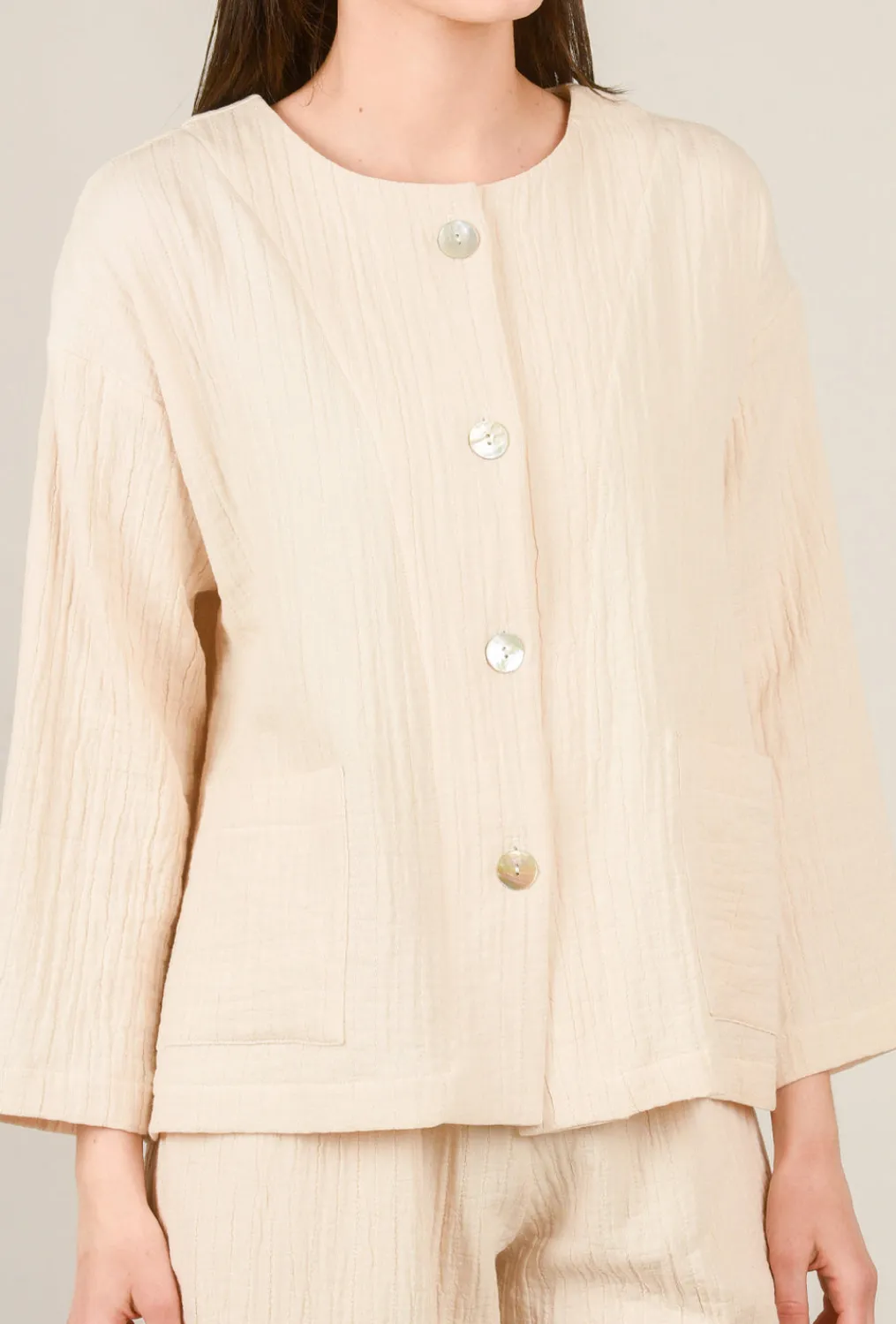 Discount Evie Lou Tonal Texture Jacket, Blush