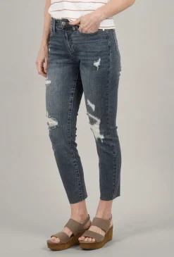 Flash Sale Evie Lou Trim Raw-Hem Denim, Blue