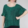 Clearance Evie Lou Twisty Sweater, Teal/Black