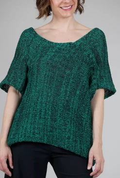 Clearance Evie Lou Twisty Sweater, Teal/Black