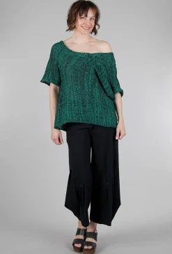 Clearance Evie Lou Twisty Sweater, Teal/Black
