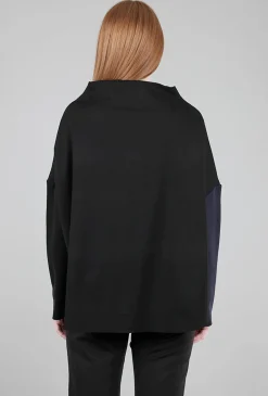 Outlet Evie Lou Two-Tone Top, Black/Midnight