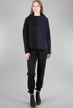 Outlet Evie Lou Two-Tone Top, Black/Midnight