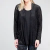 Best Evie Lou Velvet Houndstooth Mesh Cardie, Black