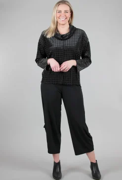 Fashion Evie Lou Velvet Mesh Houndstooth Cowl, Black