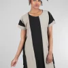 Best Evie Lou Vertical Stripes Knit Dress, Ash/Black