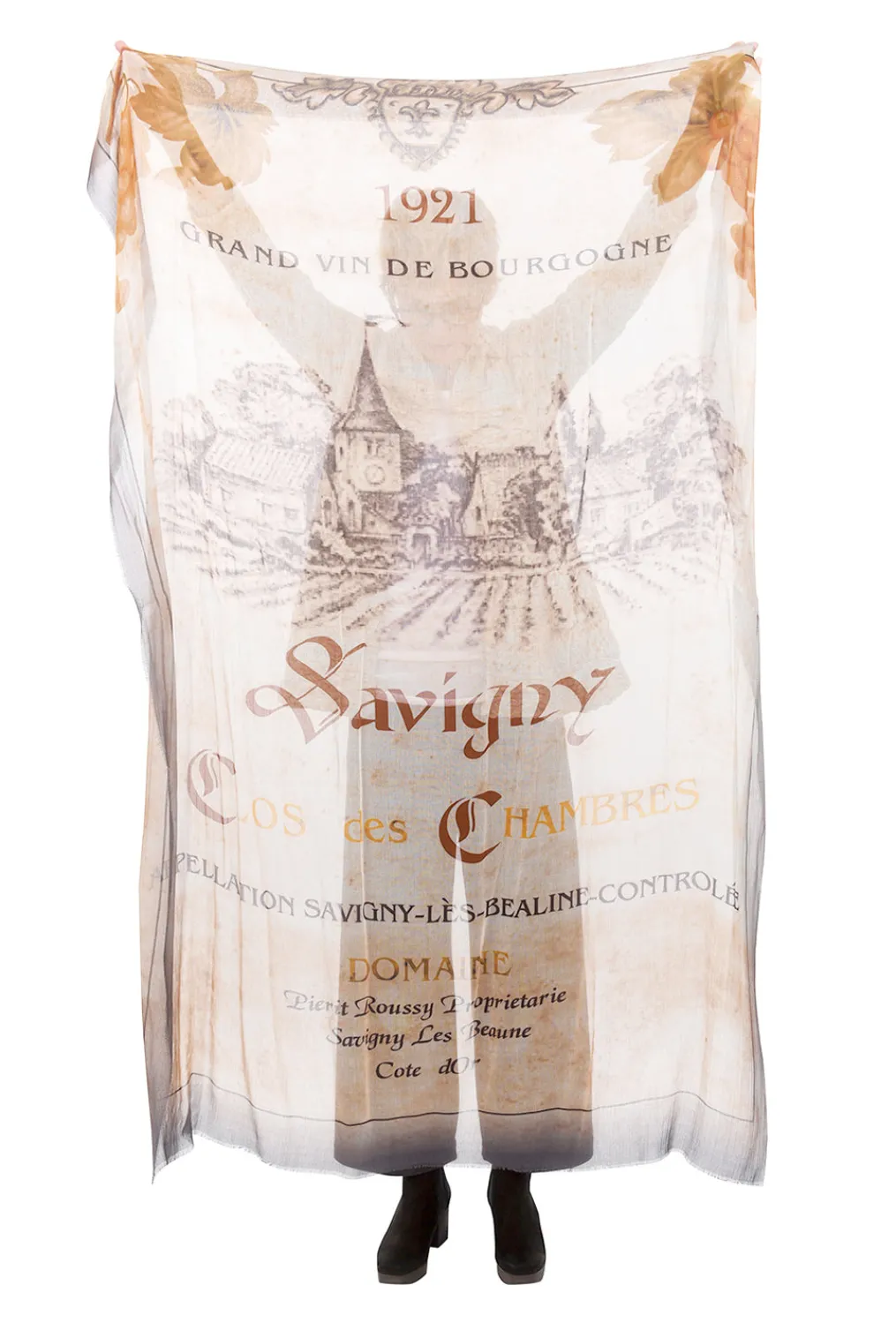 Online Evie Lou Vintage Burgundy Vineyard Scarf, Rust/Gray
