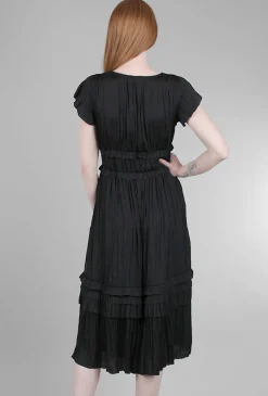 Best Sale Evie Lou V-Neck Tiered Dress, Black