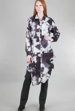Shop Evie Lou Water Mirrors Shirtdress, Plum