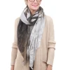 Discount Evie Lou Watercolor Tissue Scarf, Silver