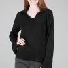Cheap Evie Lou Wilt Collar Placket Tee, Black
