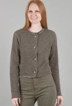 Store Evie Lou Wool Cropped Cardie, Saddle