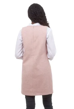 Sale Evie Lou Woolly Seamed Shift Dress, Rose Quartz