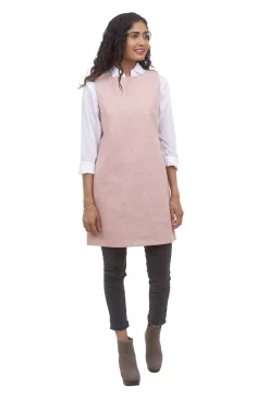 Sale Evie Lou Woolly Seamed Shift Dress, Rose Quartz