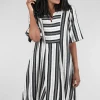 Online Evie Lou Woven Stripe Breeze Dress, Black