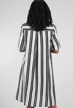 Online Evie Lou Woven Stripe Breeze Dress, Black