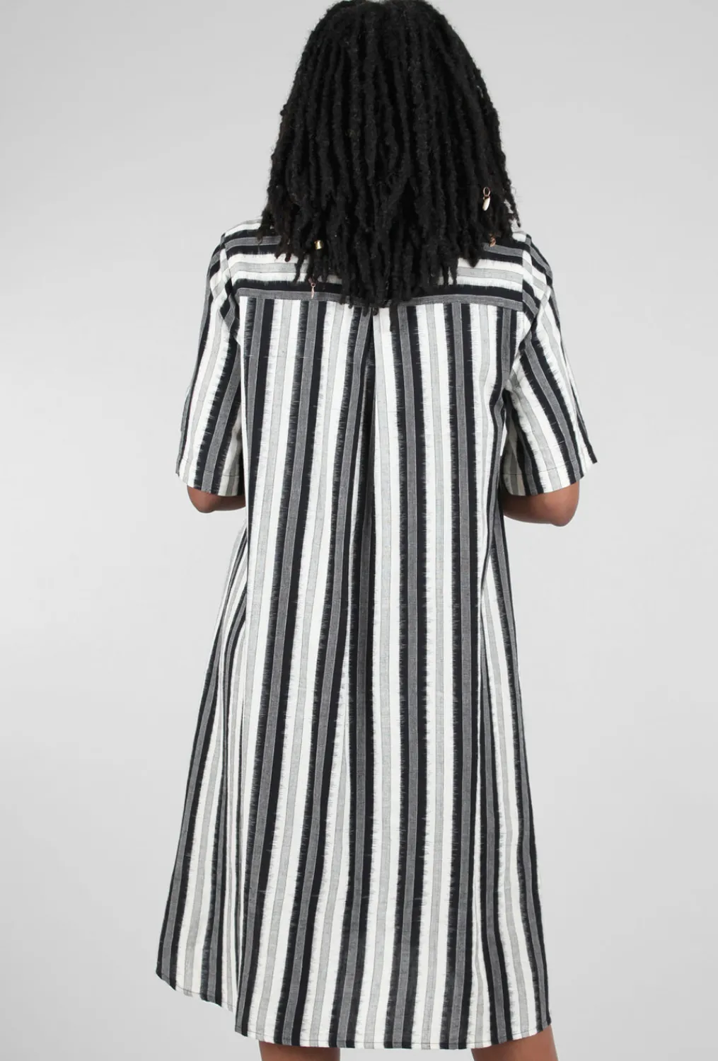 Online Evie Lou Woven Stripe Breeze Dress, Black