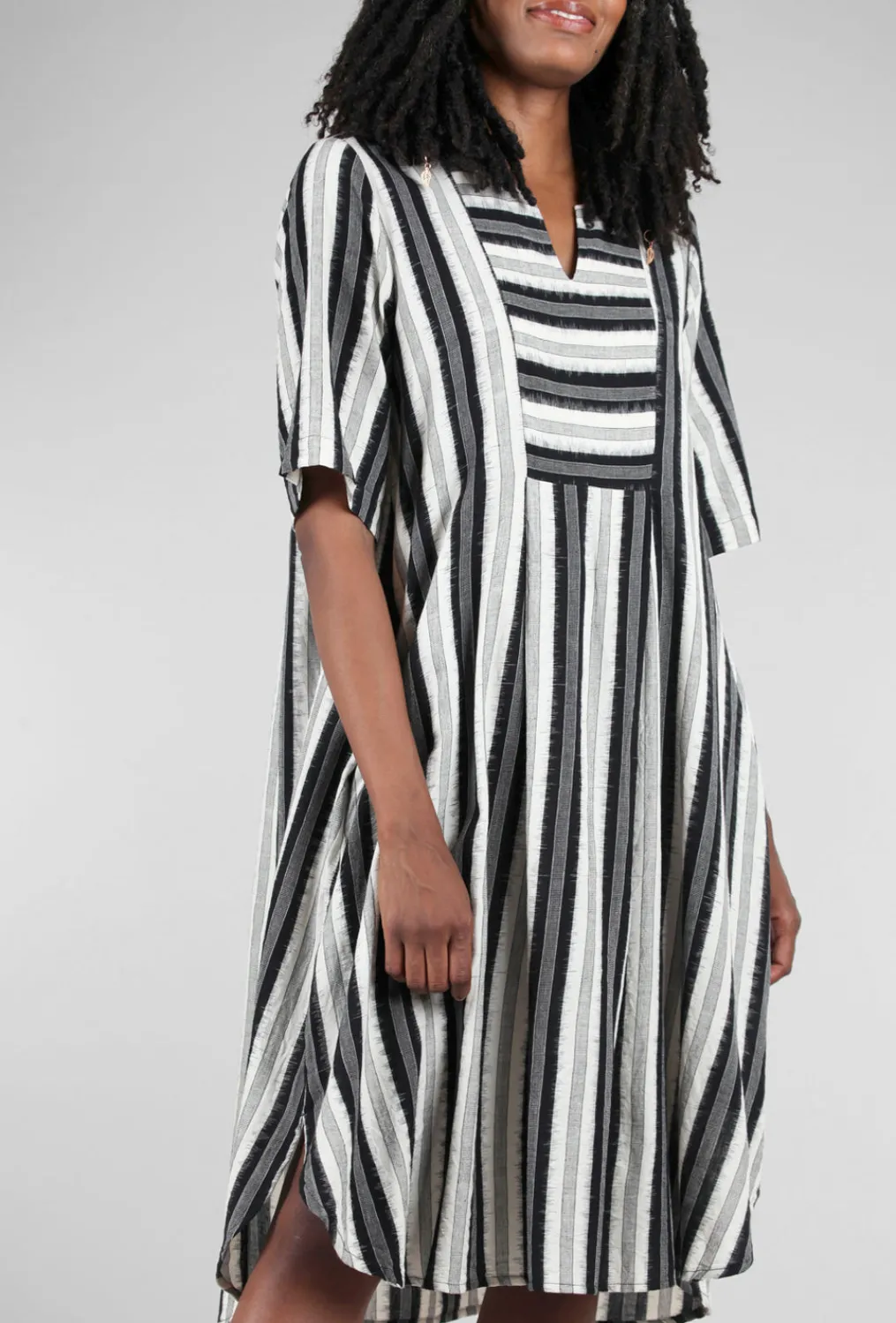 Online Evie Lou Woven Stripe Breeze Dress, Black