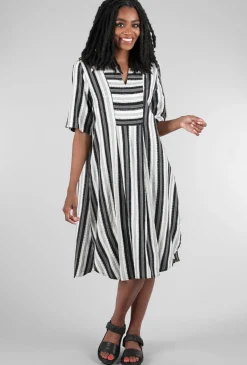 Online Evie Lou Woven Stripe Breeze Dress, Black