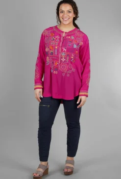 Outlet Evie Lou Zinnia Tunic, Fuchsia