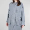 Cheap Evie Lou Zip & Snap Placket Jacket, Blue-Gray