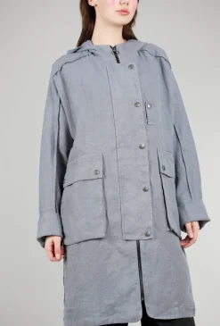 Cheap Evie Lou Zip & Snap Placket Jacket, Blue-Gray