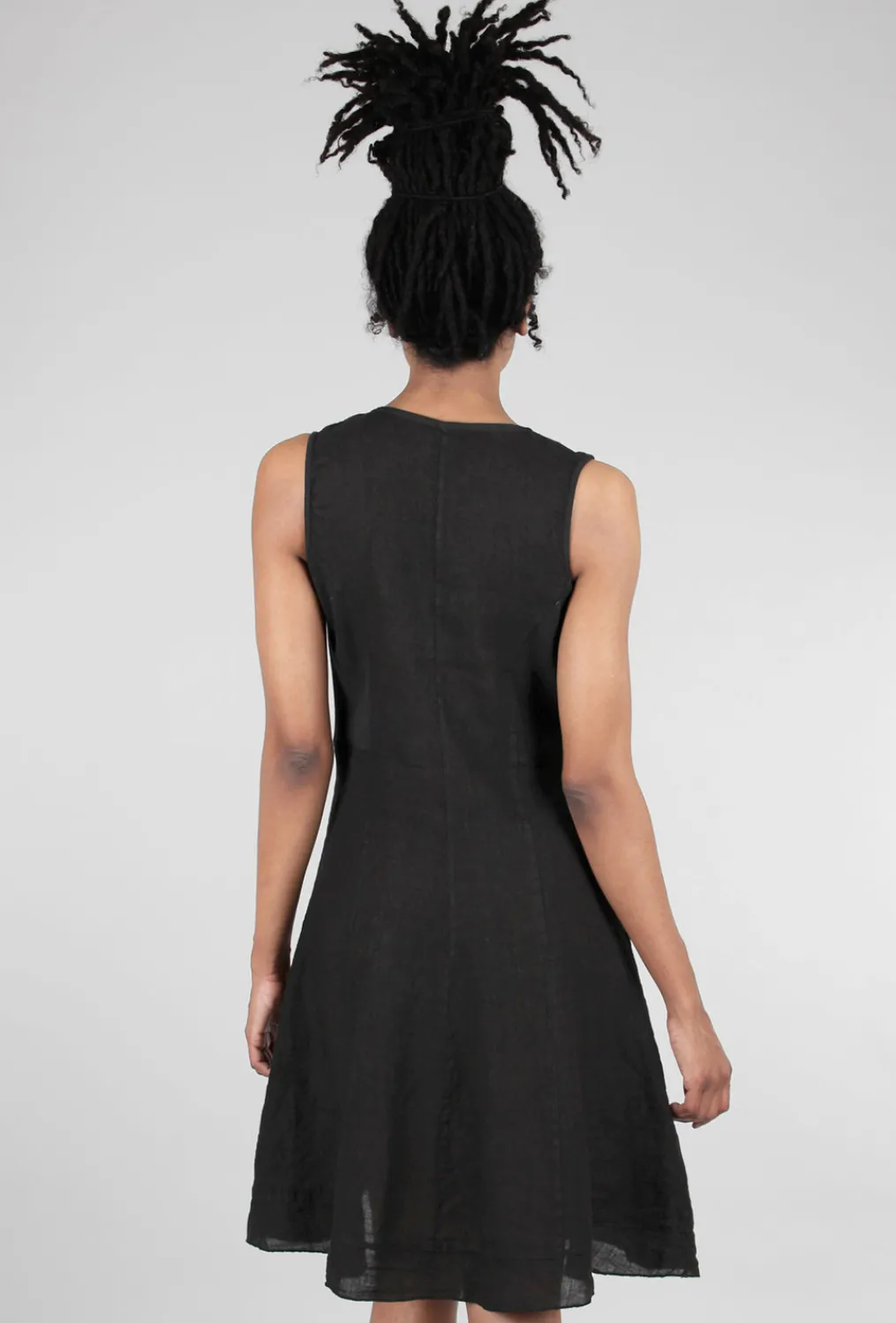 Clearance Evie Lou Zip Linen Marta Dress, Black